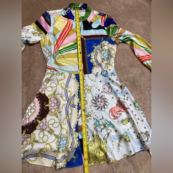 Zara lion print belt y2k 2000s fashion vintage, short printed mini dress XS - Picture 13 of 15